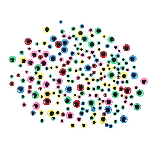 COHEALI Unique Shape Patterns 200pcs Self-Adhesive Googly Wiggle Eyes Craft Sticker Sparkle Doll Eye Stickers