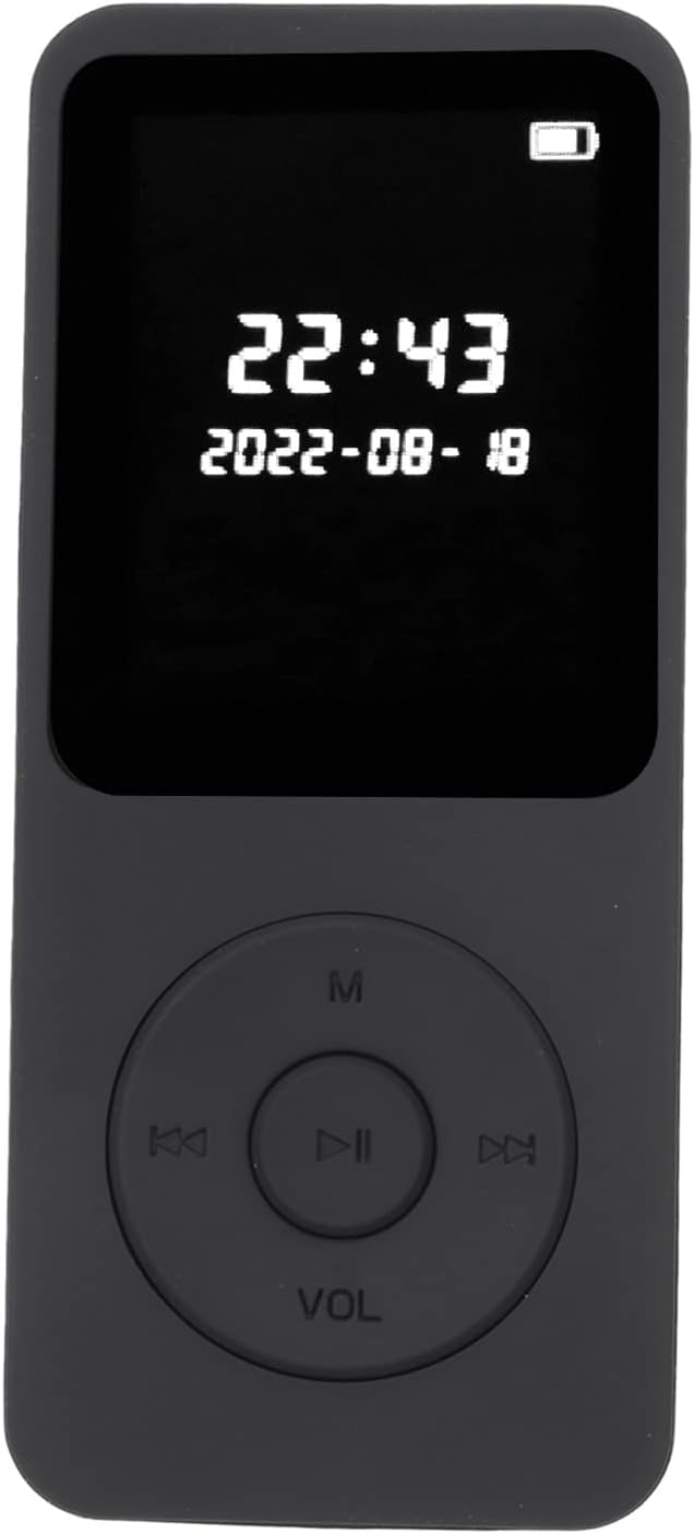 Sorandy Mp3 Player, Music Player with Bluetooth 5.0, Portable HiFi Music Player for Kids, Build in FM Radio, Voice Recorder, Ideal for Running, Jogging, Horseback Riding, Mini Design