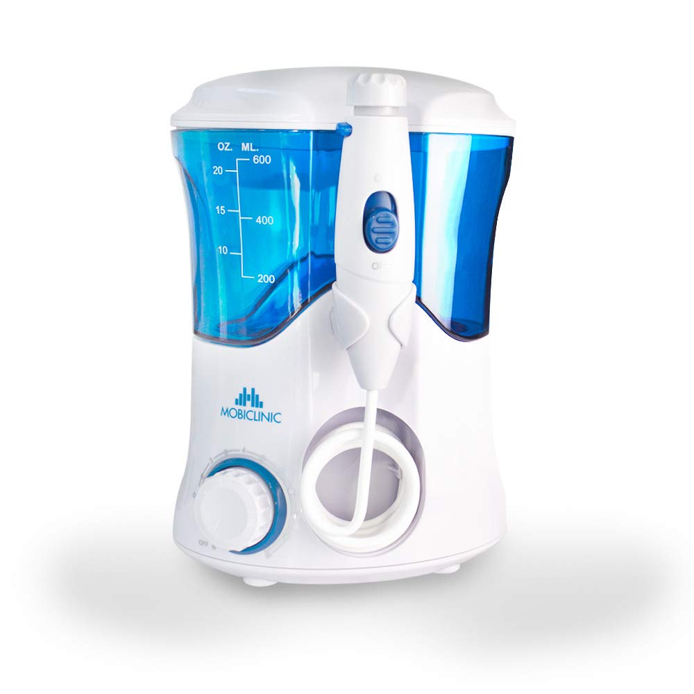 Mobiclinic, Irrigador dental profesional, Depósito 600 ml, 7 cabezales funcionales, Higiene bucal, Limpieza, Multifuncional, Para toda la familia, De dientes, Encías y lengua