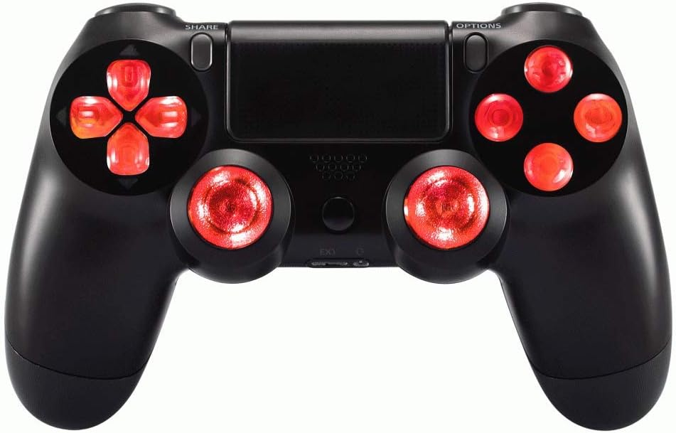 eXtremeRate 7 Colors 9 Modes Touch Control DTF LED Kit for PS4 Controller, Multi-Colors Luminated D-pad Thumbsticks Face Buttons for PS4 Controller - Controller NOT Included