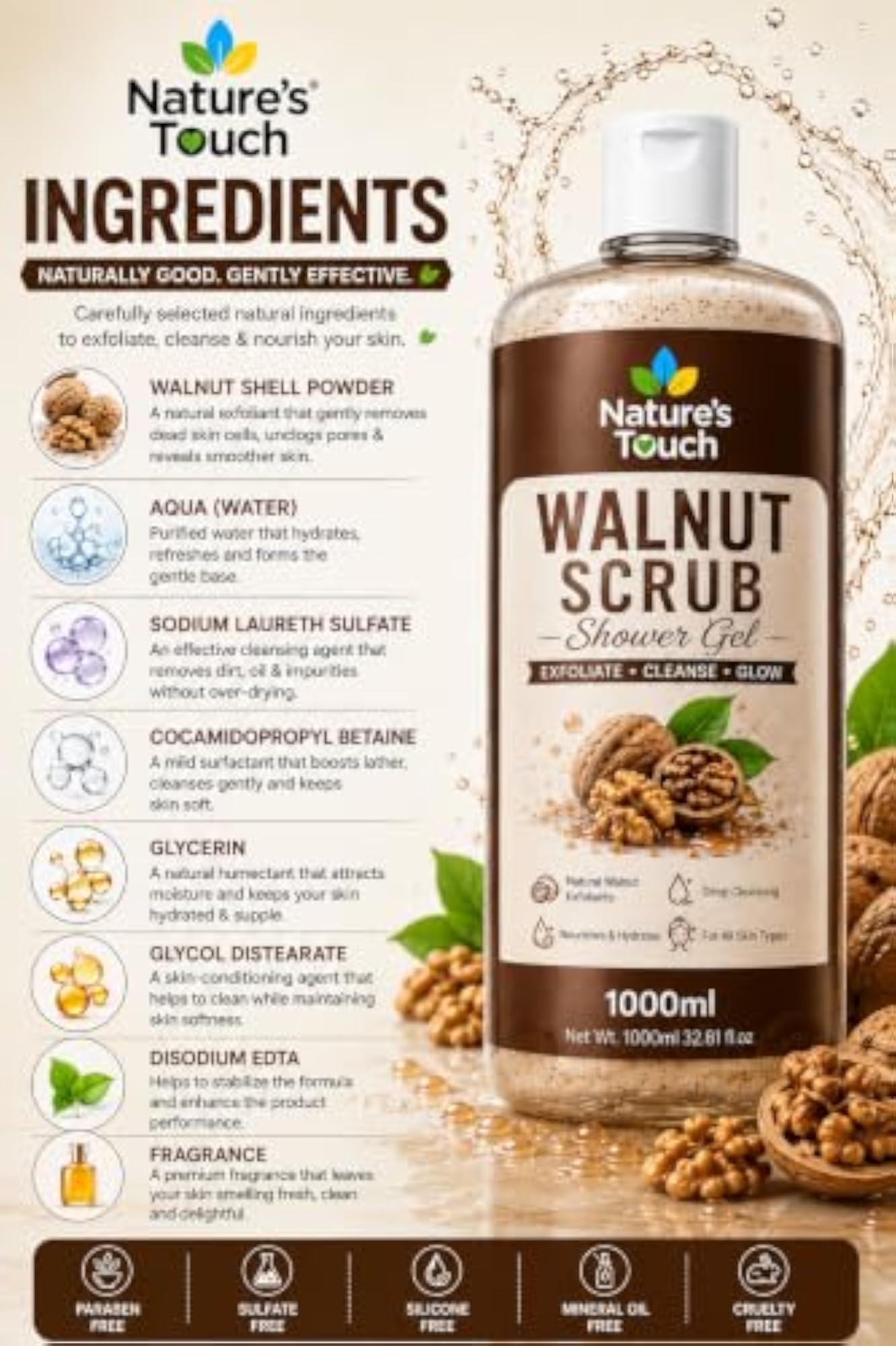 Nature's Scrub Exfoliating Body Wash Gel