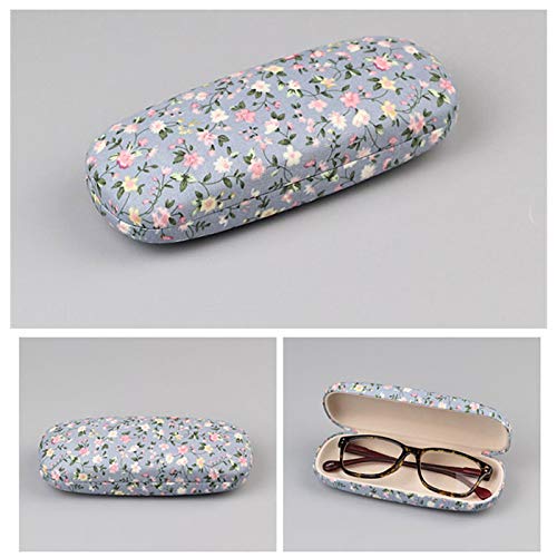 Hard Shell Eyeglasses Case 3 Pack Floral Portable Glasses Case Hard Protective Spectacle Eyeglass Case For Women (Floral-S-Tangerine+Blue+Beige) #TOP4