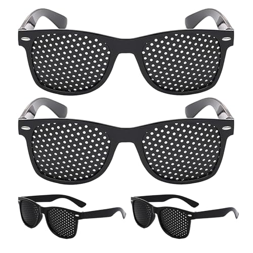 YREYBN Pinhole Glasses 4Pcs - Black