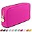 Embla Makeup Bag Travel Cosmetics Pouch and Toiletry Bag, Nylon Zipper Pouch Purse, Cute Make Up Organizer Storage Tote for Women Girls, Waterproof Travel Skincare Case, Small Makeup Bags, Fuchsia