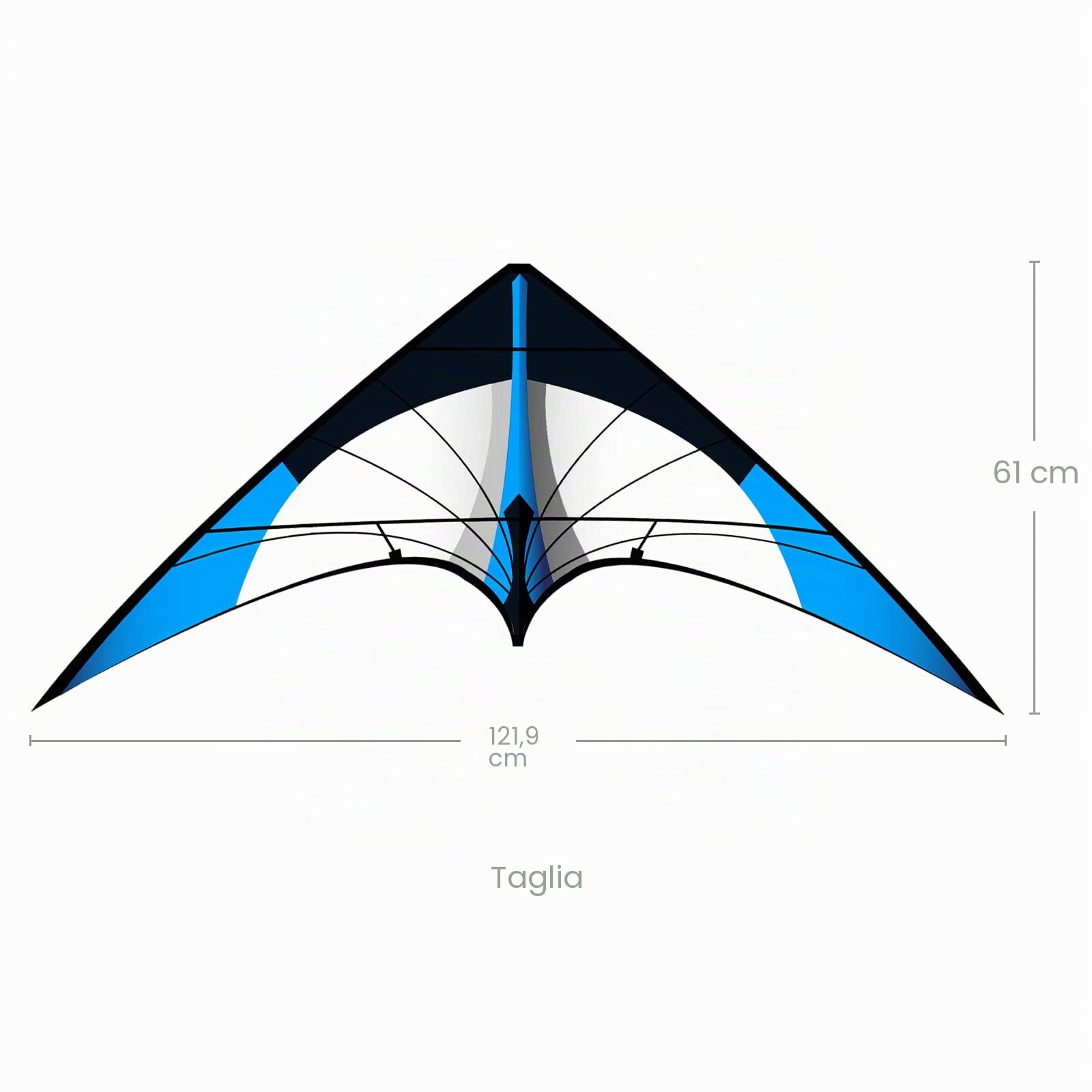 Touch the sky Aquilone Acrobatico a Doppia Linea per Bambini e Adulti, Facile da Volare, Design Della Struttura Unico, Eccellenti Giochi All'aperto e Giocattoli di Attività, Adatto ai Principianti.