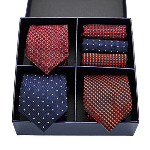 Set de 3 corbatas de seda con pañuelo en caja regalo