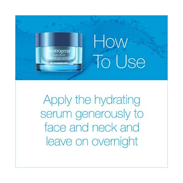 Neutrogena Hydro Boost Night Pressed Serum, Hyaluronic Acid Facial Moisturizer for Normal to Extra Dry Skin, Delivers Overnight Hydration for Restored, Revitalized, Dewy Skin, 1.7 oz