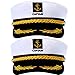 SATINIOR 2 Pieces Navy Marine Admiral Style Hat Adjustable Ship Sailor Cap Yacht Boat Captain Hat for Men Women Costume Favor