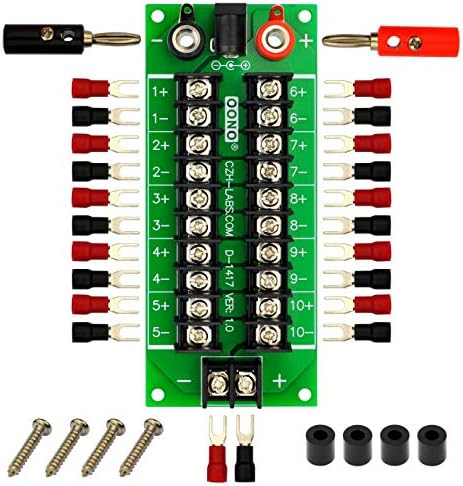 OONO 20Amp 2x10 Position Barrier Terminal Block Power Distribution Module for AC DC