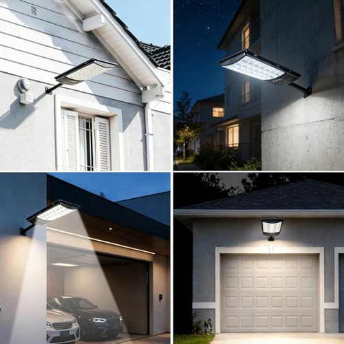 Sinpbw Solar Commercial Street and Area Lighting Fixture, Outdoor LED Security Lamp for Parking Lots, Roads, Pathways 6 Packs - image 4