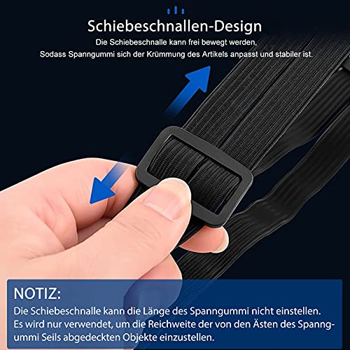 2 Stücke Gepäckspanner, Expander mit Haken, Spanngurte mit Haken, Spanngurte Kurz Mit 4 Schiebeschnalle, Spanngurt Fahrrad, Gepäckträger âSpanngurt für Motorrad Fahrrad usw (2 Stücke, 60cm) – Bild 4
