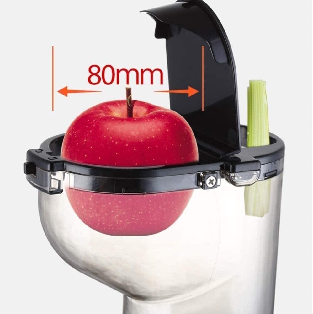 ERoomQ Slow Masticating Juicer Wide Chute Juice Extractor Machine with Quiet Motor/Reverse Function/Juice Jug and Clean Brush BPA-Free