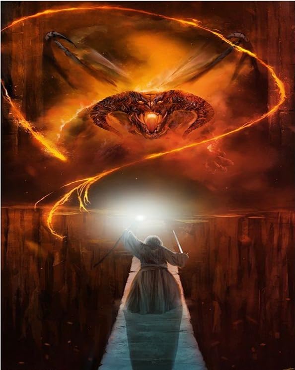 GerRit DIY 5D Diamond Painting Kits for Adults Kids,Lord of The Rings,Full Round Diamond Embroidery Kits Cross Stitch Crystal Rhinestone Pictures Arts Craft Home Wall Decoration-30x40cm