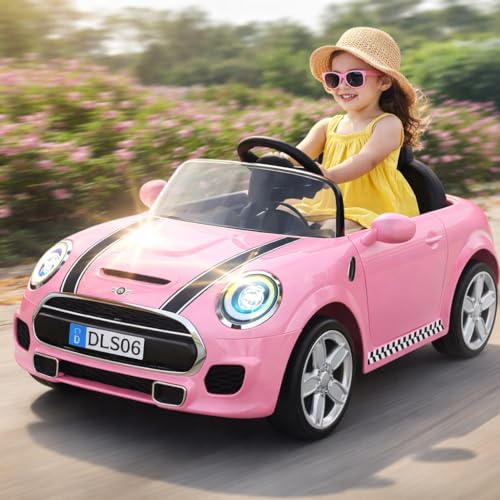 Image of Kawaii Kids AMR GT Battery Operated Sports Car for Kids with Music & Light for 1 to 5 Years Kids | Manual Plus Remote Control | 12V Battery (Mini Cop, Pink)