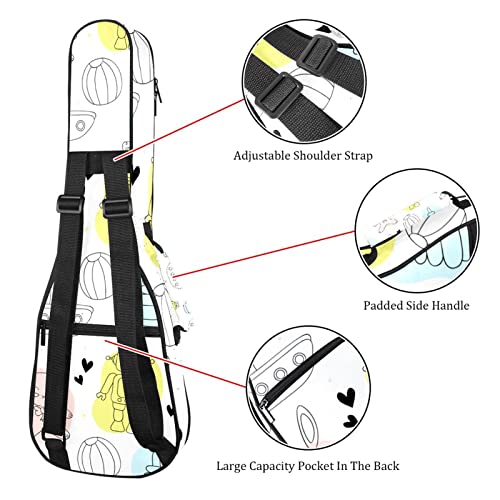 Housse pour ukulélé – Motif robot de dessin animé – 10 mm – Rembourrage épais en éponge de 53,3 cm – Avec sangles… - Les Beatles, Paul McCartney, John Lennon, RIngo Starr, George Harrison Housse pour ukulélé - Motif robot de dessin animé - 10 mm - Rembourrage épais en éponge de 53,3 cm - Avec sangles… – Image 4