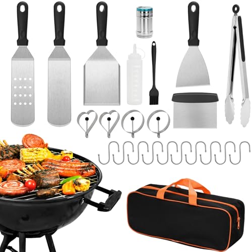 Kit accessoires pour barbecue 28pcs en acier inoxydable noir - 2