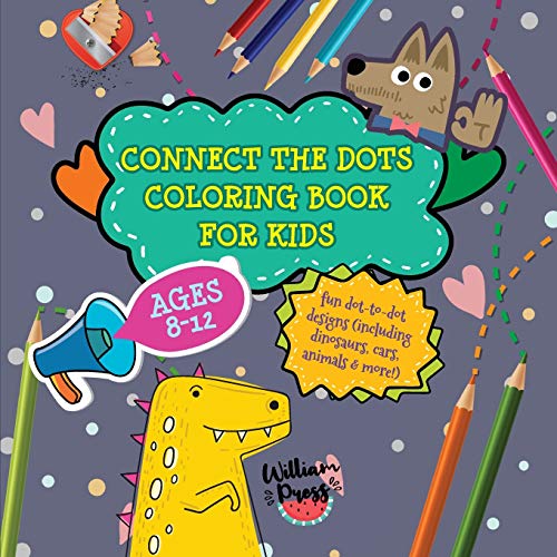 Connect the Dots Coloring Book for Kids Ages 8-12: Fun dot-to-dot designs (including dinosaurs, cars, animals & more!) (Hobby Photo Illustrator Therapy) image 3