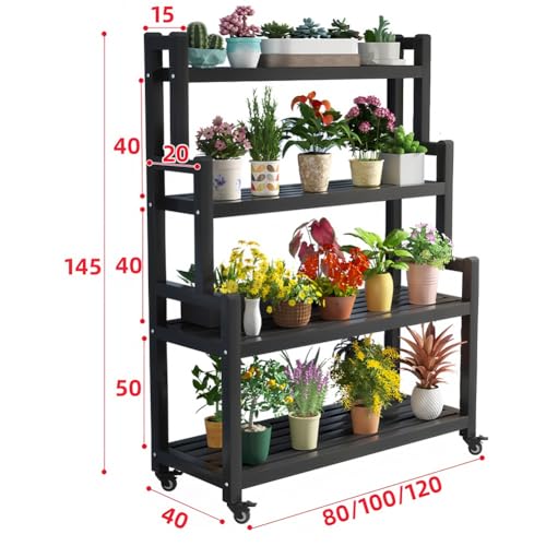 Support à plantes robuste pour balcon et terrasse étagère à fleurs extérieure