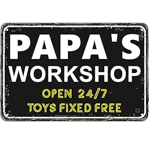 Teeshell Papa’s Workshop Decor 8 x 12 Inch Vintage Metal Aluminum Novelty Tin Signs (Papa)