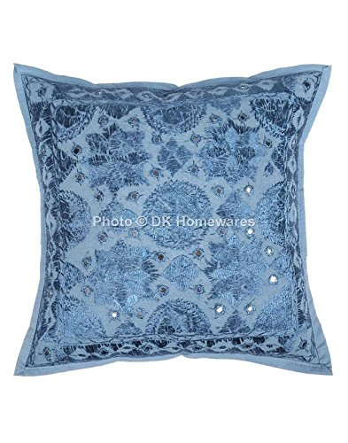 Housses De Coussin Mandala Floral Brocart - Lot De 5, 40x40 Cm - Décoration Salon Indienne Jacquard Blanc
