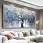 Blue Tree Scenery Painting Wood Framed