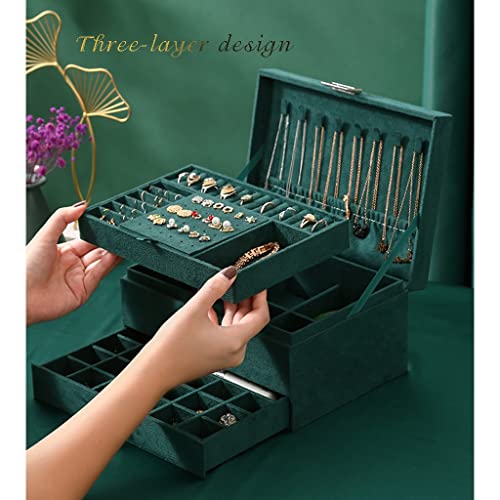 Boîtes à bijoux en velours voyageuses écrin 3 couches pour colliers - 4