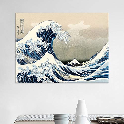 Kanagawa Surf Japon Ukiyo-E tableau sur toile salon