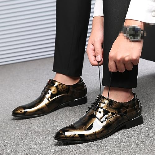 Men's Dress Shoes Fashion Floral Patent Leather Tuxedo Oxfords Formal Business Wedding Shoes Classic Suit Shoes2