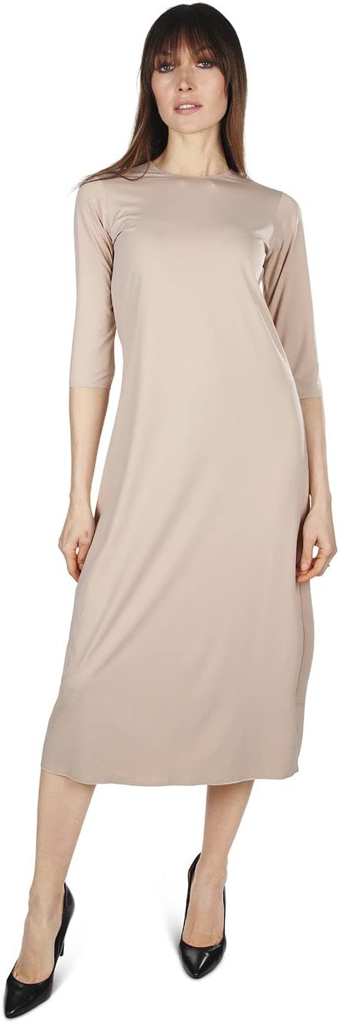 MeMoi Women's Silky-Smooth Bonded 3/4-Sleeve 48" Slip Dress - Image 4