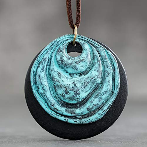 Preisvergleich Produktbild Holz Anhänger Halsketten Geometrische Handgefertigte Halsketten Für Frauen Seil Kette Lange Pullover Halskette Beste Geschenke Für Freunde 5 * 5Cm