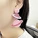 Exaggerated Acrylic UFO Dangle Earrings for Women Girls Funny Cute Big Blue Spaceship Aliens Moon Star Celestial Drop Dangling Hook Stud Lightweight Y2K Earring Fashion Weird Aerospace Theme Gifts Souvenirs (Pink Universe)