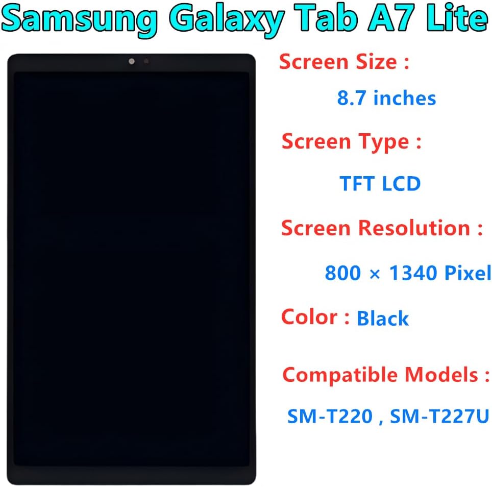 8.7" for Samsung Galaxy Tab A7 Lite Screen Replacement Galaxy Tab A7 Lite SM-T220 SM-T227U Display Touch Screen Digitizer Assembly with Repair Tool(Not for SM-T225)