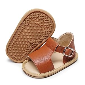 HONGTEYA Baby Girls Boys Sandals 0-24 Months Toddler Summer Baby Shoes Non-Slip Rubber Sole, Newborn Infant Walking Shoes Open Toe with Hook and Loop Indoor Outdoor