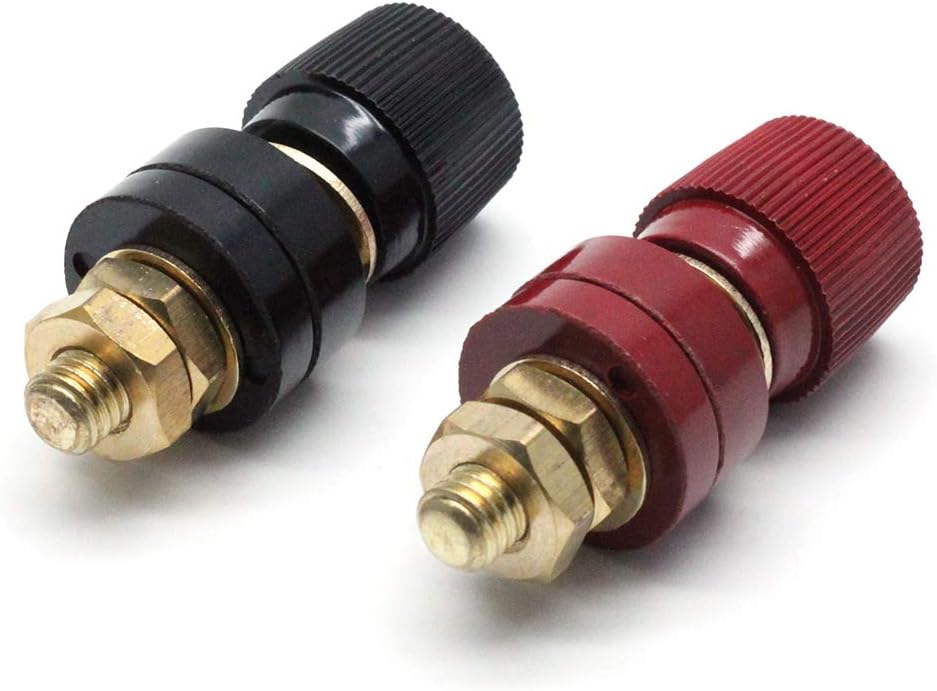 LC LICTOP 5/16 Inch Stud 8mm Remote Battery Power Junction Post Connector, Red and Black Battery Terminal Post, 2Pcs