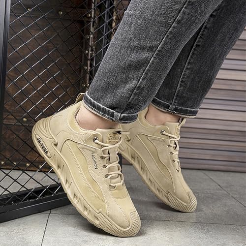 Image of ANUFER Mens PU Sport Shoes Fashion Chunky Sneakers Height Increasing Trainers