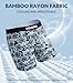 Separatec Mens Underwear with Pouch Moisture Wicking Dual Pouch Boxer Briefs Breathable Cool Rayon from Bamboo Underwear Men(L, Fashion Stylish Prints/Black)