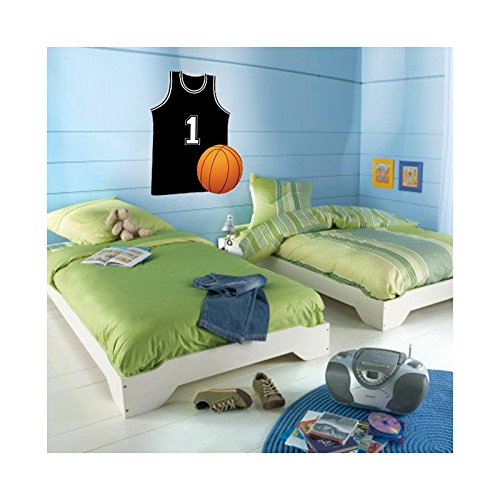 Stickers Maillot et ballon de basket - L 10cm x H 13cm
