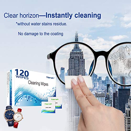 image for restar Lens Cleaning Wipes 120 Pre-moistened Glasses Cleaner Individua