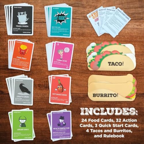 Image of Tickles Taco vs Burrito Strategy Card Game | Fast-Paced Funny Food Battle Strategy Game for Kids & Adults (Ages: 6+ Years, Players: 2-4)