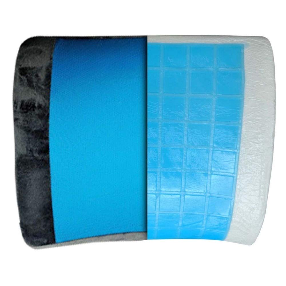 Viaggi Orthopedic Lumbar Support Cooling Gel Memory Foam Pillow, Relief for Lower Back Pain, Sciatica Pain Relief - Ideal Backrest Pillow for Computer/Office Chair, Car Seat - Grey