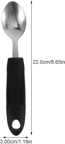 Miniatura 9 de Juego de vajilla con peso adaptable para ancianos con temblores de mano, 3 piezas, acero inoxidable, cuchara antivibración, tenedor y cuchillo con