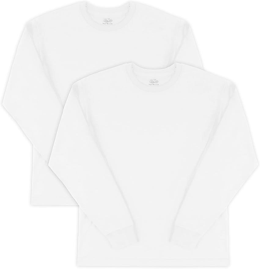 Fruit of the Loom Mens Eversoft Cotton Long Sleeve T Shirts, Breathable & Moisture Wicking with Odor Control