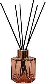 FRASCO PARA DIFUSOR DE VIDRO DECORATIVO C/VARETAS 90ML 20CM (GOLD ROSE)