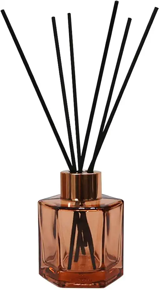 FRASCO PARA DIFUSOR DE VIDRO DECORATIVO C/VARETAS 90ML 20CM (GOLD ROSE)