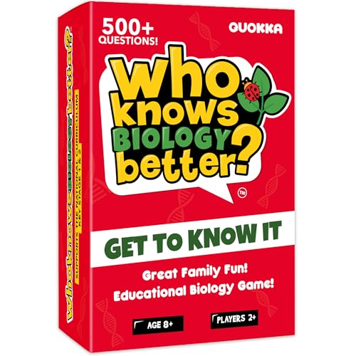 Quokka Trivia Card Games For Kids 8-12 – Board Games for Adults & Teens 12+ Who Knows Biology Better? – Kids & Family Card Quiz – Fun & Educational Questions