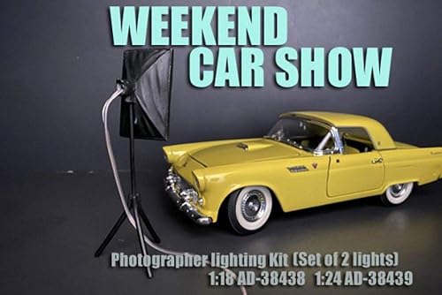 American Diorama 38439 - Kit de iluminación para fotógrafo 2 luces escala 124 color negro