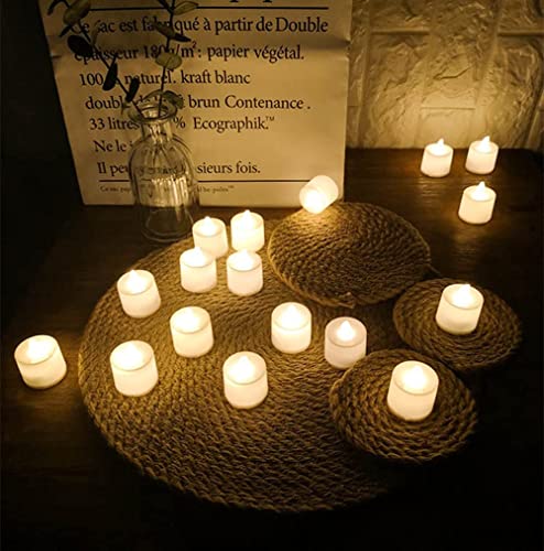 Yixintech キャンドルライト LED 蝋燭 LEDティーライトキャンドル 電池式 ろうそく おしゃれ 癒し 無香料 暖色 クリスマス/パーティー/結婚式/誕生日/お祭りのお祝いの装飾用 (暖かい白, 24個セット)