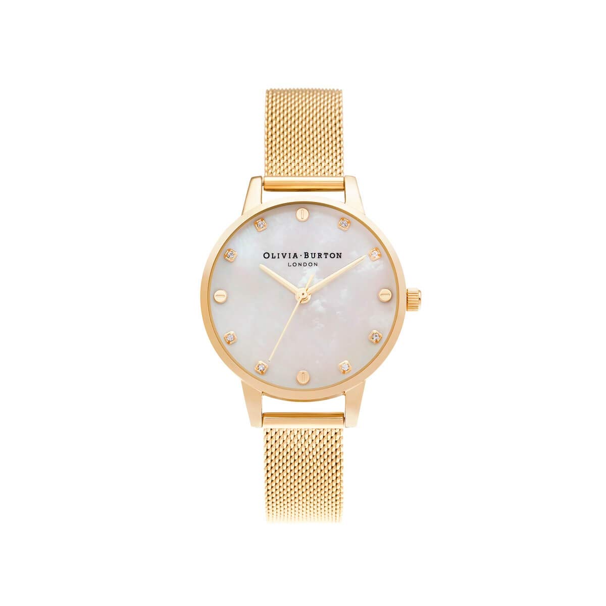 Olivia burton Classics Qtz Basic White Mother of Pearl & Stone & Stud Round Dial Womens Watch|Ionic Plated Pale Gold Steel Material|Gold Color Band - OB16SE08 (B08MZWYHY3) Amazon Price History, Amazon Price Tracker