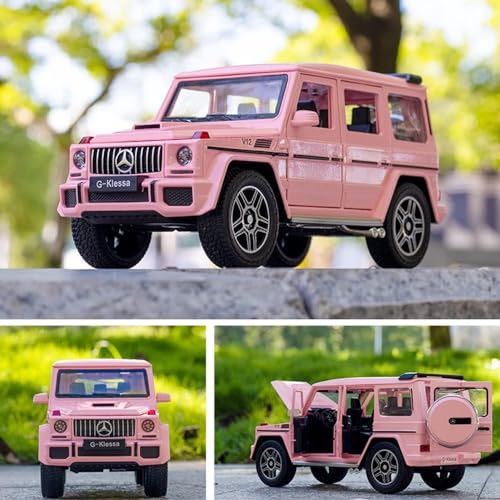 Image of Invite Enterprise Exclusive Alloy Metal Pull Back Die-Cast Car 1:24 Mrcedes Amg G63 G-Klessa Metal Pullback Toy Car With Openable Doors&Light,Music Boys Gifts Toys For Kids(1:24 G-Klessa-Pink)