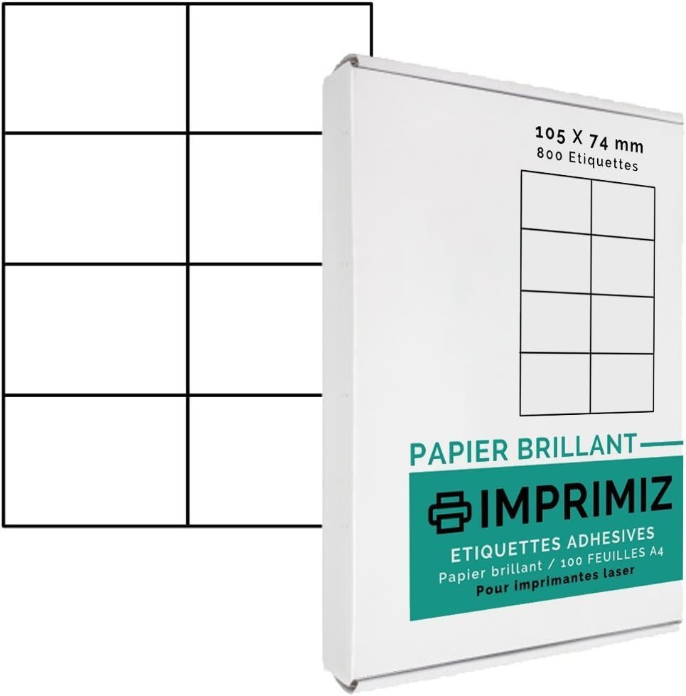 Étiquettes adhésives brillantes 105x74 pour organiser vos boîtes et envois